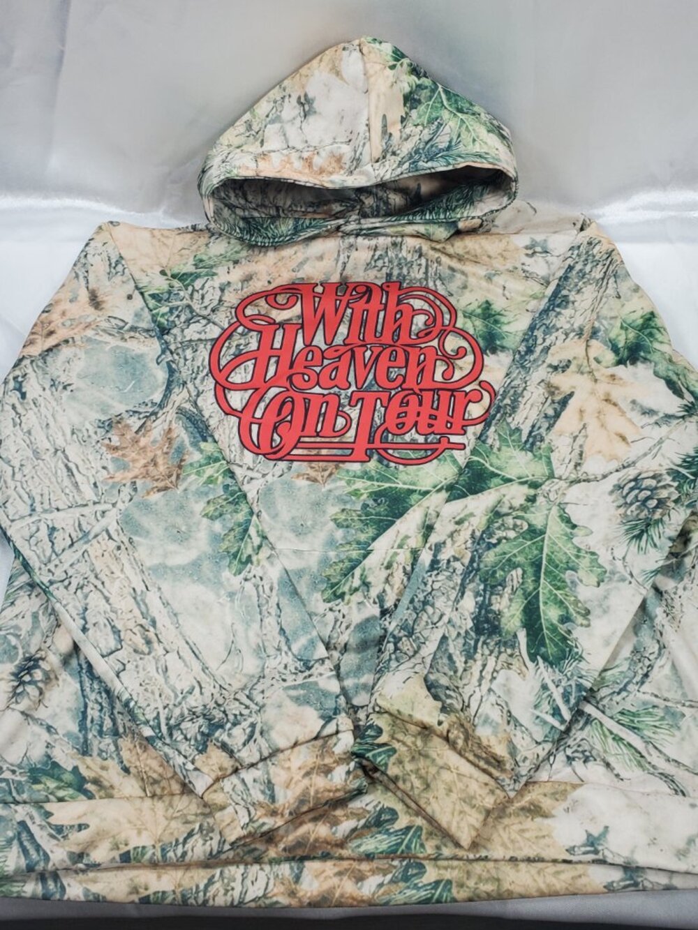 Zach Bryan Style With Heaven On Tour 2026 Camo Graphic Hoodie Size L
